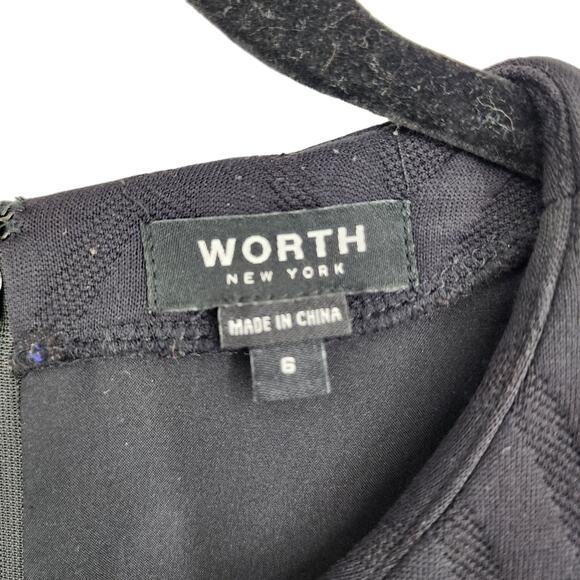 Worth New York Black Long Sleeve Nylon Front and Back Zipper Dress Size 6 - Picture 3 of 6